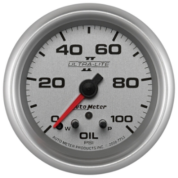 Picture of AutoMeter Gauge Oil Press 2-5-8in- 100PSI Stepper Motor W- Peak & Warn Ultra-Lite II