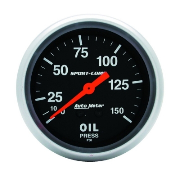 Picture of AutoMeter Gauge Oil Pressure 2-5-8in- 150PSI Mechanical Sport-Comp