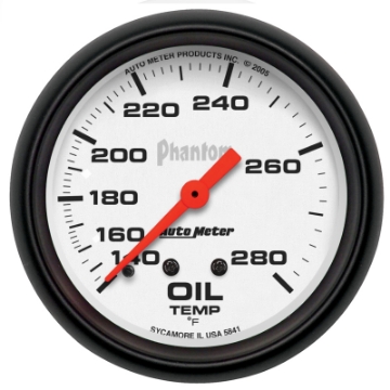 Picture of AutoMeter Gauge Oil Temp 2-5-8in- 140-280 Deg- F Mechanical Phantom
