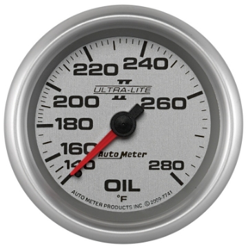 Picture of AutoMeter Gauge Oil Temp 2-5-8in- 140-280 Deg- F Mechanical Ultra-Lite II