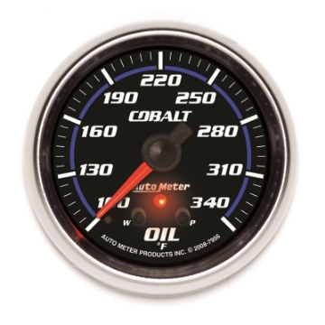 Picture of AutoMeter Gauge Oil Temp 2-5-8in- 340 Deg- F Stepper Motor W- Peak & Warn Cobalt