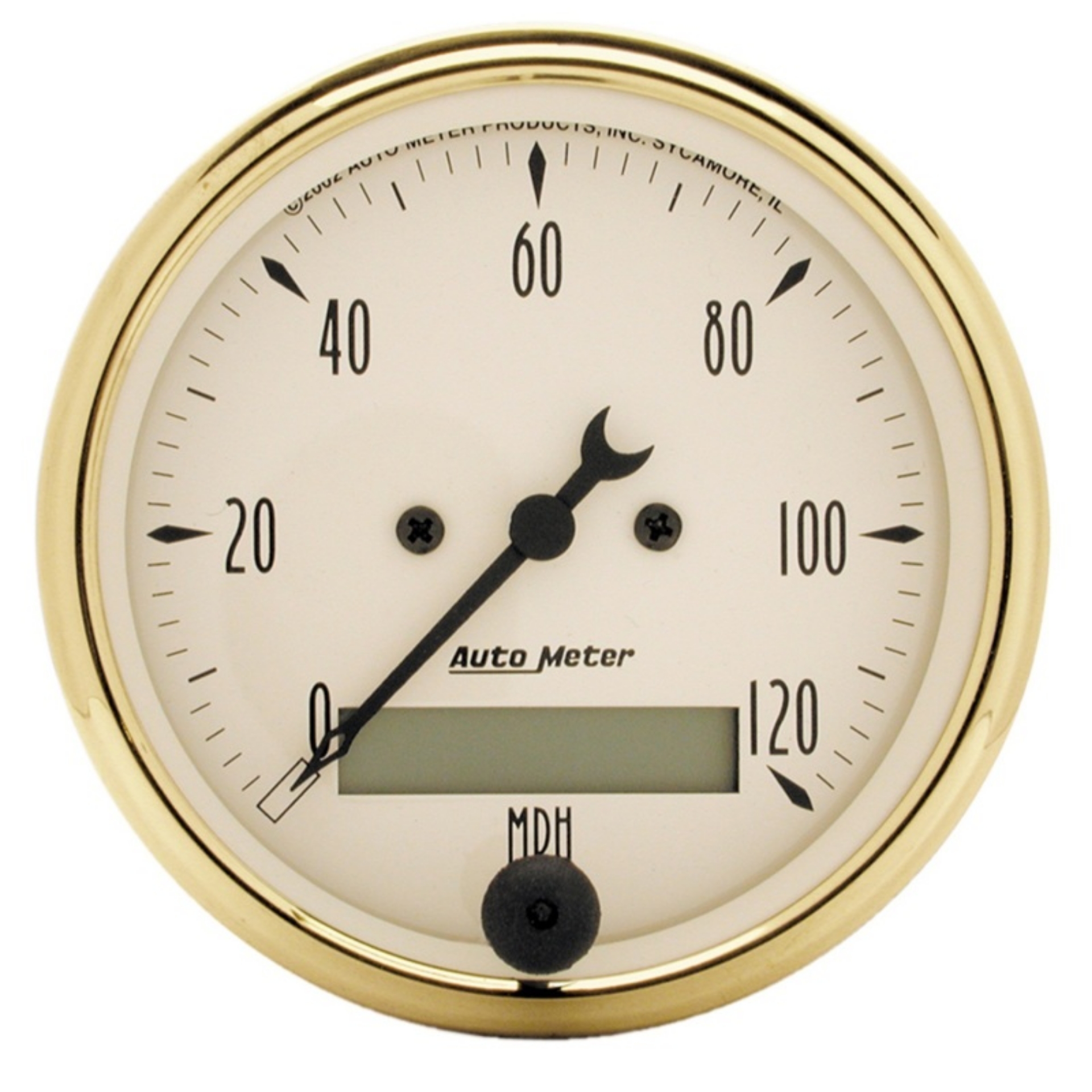 Picture of AutoMeter Gauge Speedometer 3-1-8in- 120MPH Elec- Prog- W- Lcd Odo Golden Oldies