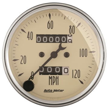 Picture of AutoMeter Gauge Speedometer 3-1-8in- 120MPH Mechanical Antique Beige