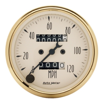 Picture of AutoMeter Gauge Speedometer 3-1-8in- 120MPH Mechanical Golden Oldies