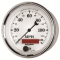 Picture of AutoMeter Gauge Speedometer 3-3-8in- 120MPH Elec- Prog- W- Lcd Odo Old Tyme Wht II