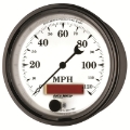 Picture of AutoMeter Gauge Speedometer 3-3-8in- 120MPH Elec- Prog- W- Lcd Odo Old Tyme Wht II