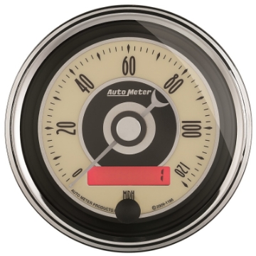 Picture of AutoMeter Gauge Speedometer 3-3-8in- 120MPH Elec- Programmable Cruiser Ad