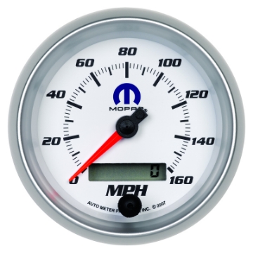 Picture of AutoMeter Gauge Speedometer 3-3-8in- 160MPH Elec- Programmable White Mopar