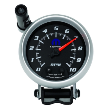 Picture of AutoMeter Gauge Tach 3-3-4in- 10K RPM Pedestal W- Ext- Quick-Lite Black Mopar