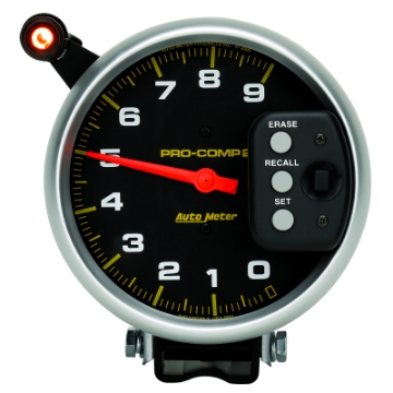 Picture of AutoMeter Gauge Tach 5in- 9K RPM Pedestal W- Quick Lite & Peak Memory Pro-Comp