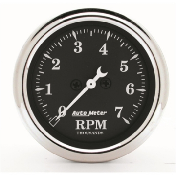 Picture of AutoMeter Gauge Tachometer 2-1-16in- 7K RPM In-Dash Old Tyme Black