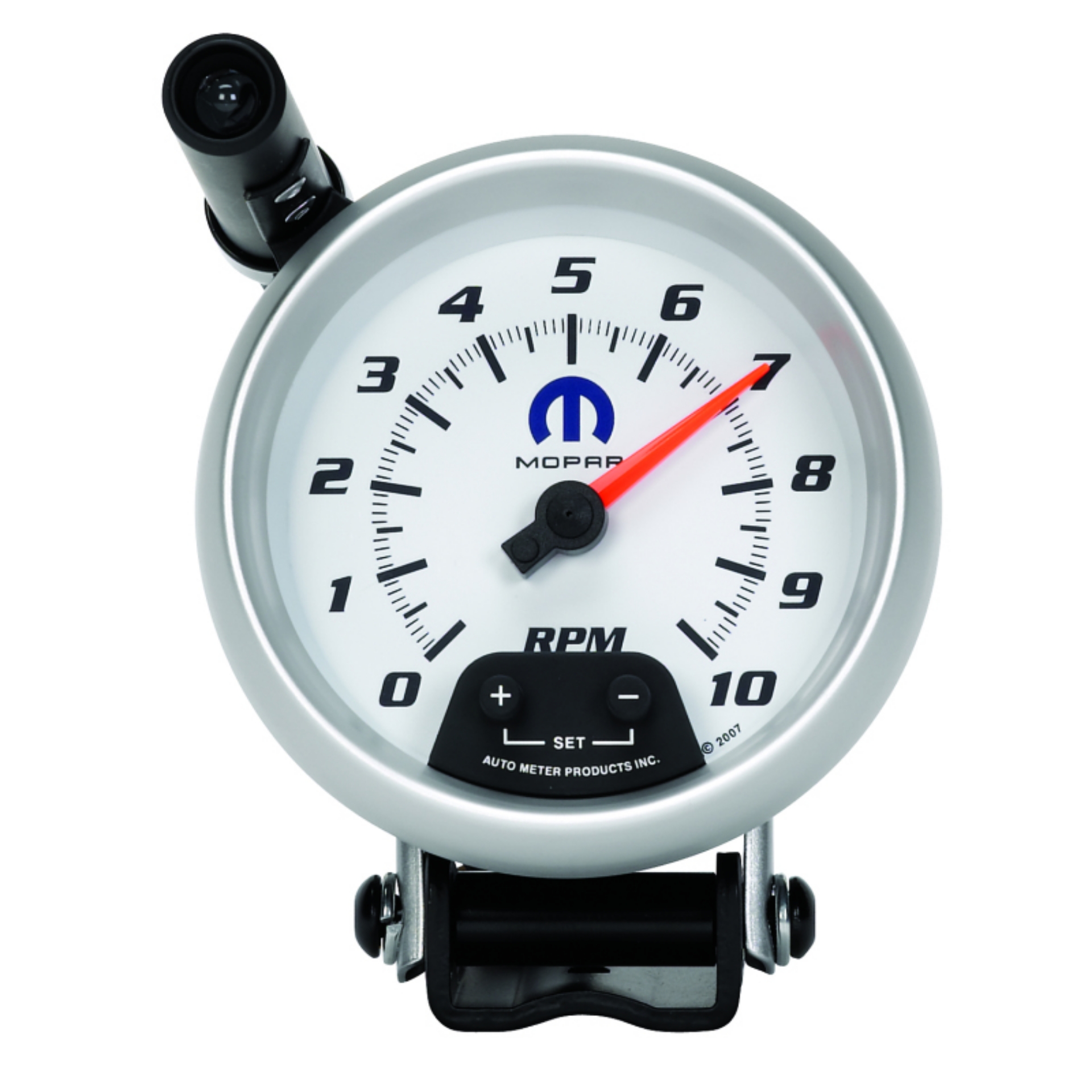 Picture of AutoMeter Gauge Tachometer 3-3-4in- 10K RPM Pedestal W- Ext- Quick-Lite White Mopar