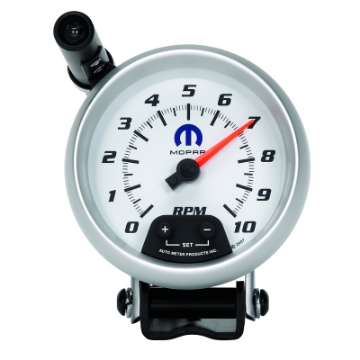 Picture of AutoMeter Gauge Tachometer 3-3-4in- 10K RPM Pedestal W- Ext- Quick-Lite White Mopar
