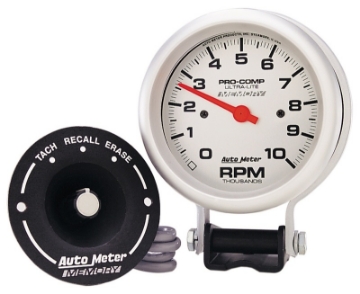 Picture of AutoMeter Gauge Tachometer 3-3-4in- 10K RPM Pedestal W- Peak Memory Ultra-Lite