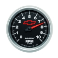 Picture of AutoMeter Gauge Tachometer 3-3-8in- 10K RPM In-Dash Chevy Red Bowtie Black