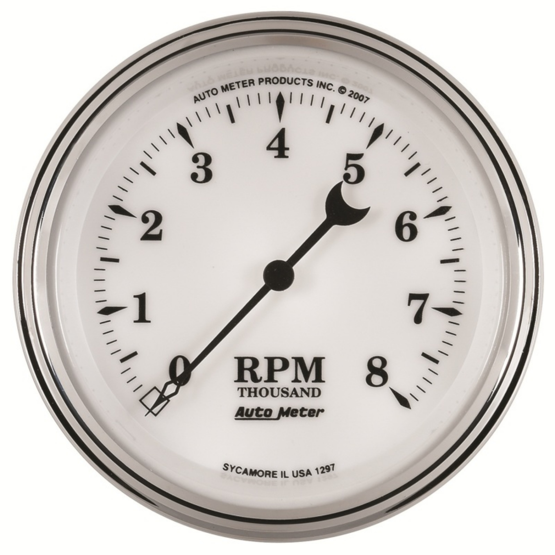 Picture of AutoMeter Gauge Tachometer 3-3-8in- 8K RPM In-Dash Old Tyme White II