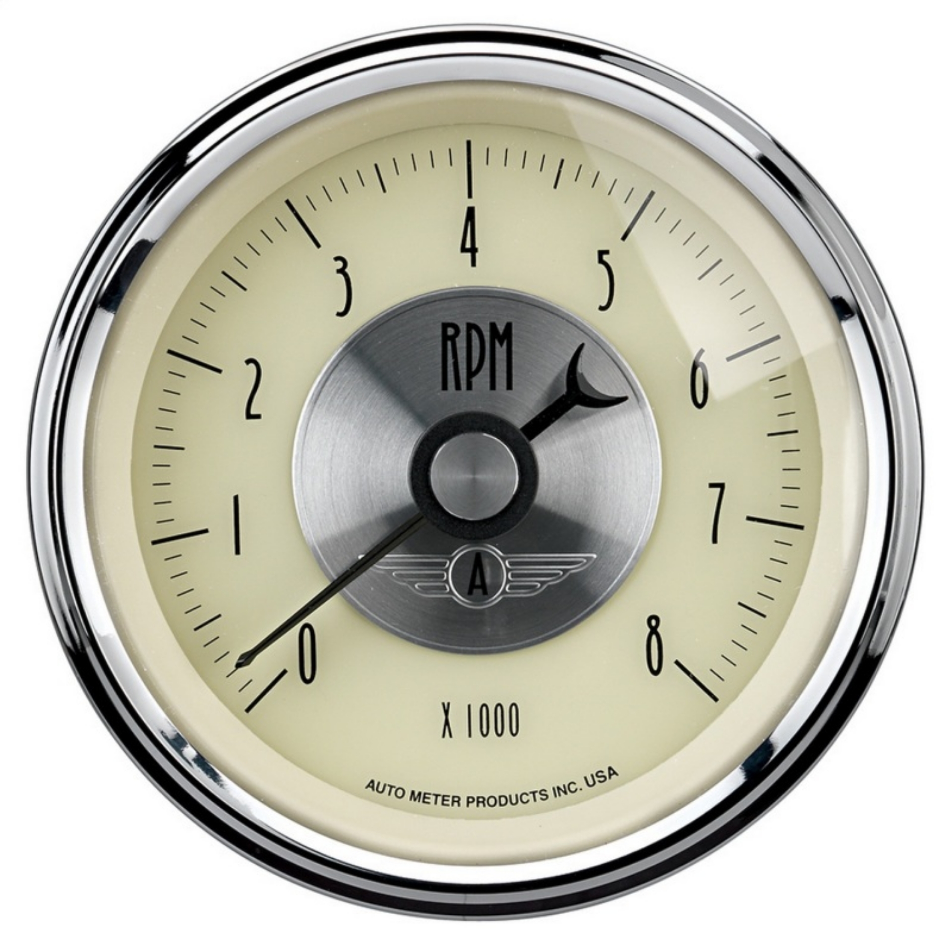 Picture of AutoMeter Gauge Tachometer 3-3-8in- 8K RPM In-Dash Prestige Antique- Ivory