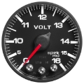 Picture of AutoMeter Gauge Voltmeter 2-1-16in- 16V Stepper Motor W-Peak & Warn Blk-Blk Spek-Pro