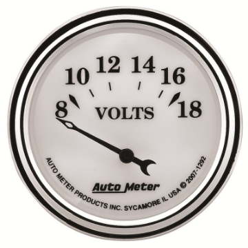 Picture of AutoMeter Gauge Voltmeter 2-1-16in- 18V Elec Old Tyme White II