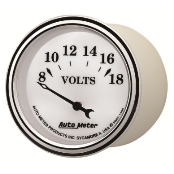 Picture of AutoMeter Gauge Voltmeter 2-1-16in- 18V Elec Old Tyme White II