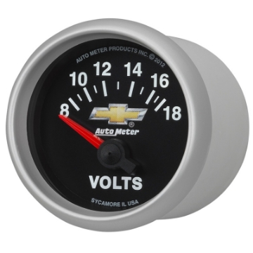 Picture of AutoMeter Gauge Voltmeter 2-1-16in- 18V Electric Chevy Gold Bowtie