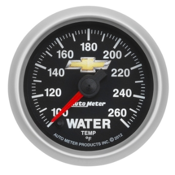 Picture of AutoMeter Gauge Water Temp 2-1-16in- 100-260 Deg- F Digital Stepper Motor Chevy Gold Bowtie