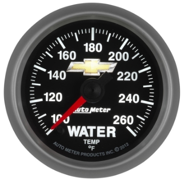 Picture of AutoMeter Gauge Water Temp 2-1-16in- 100-260 Deg- F Digital Stepper Motor Chevy Gold Bowtie