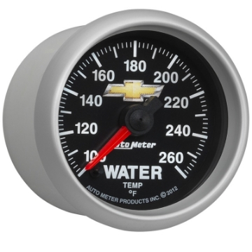 Picture of AutoMeter Gauge Water Temp 2-1-16in- 100-260 Deg- F Digital Stepper Motor Chevy Gold Bowtie