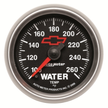 Picture of AutoMeter Gauge Water Temp 2-1-16in- 100-260 Deg- F Digital Stepper Motor Chevy Red Bowtie Black