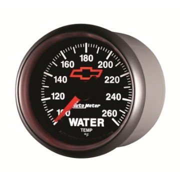 Picture of AutoMeter Gauge Water Temp 2-1-16in- 100-260 Deg- F Digital Stepper Motor Chevy Red Bowtie Black