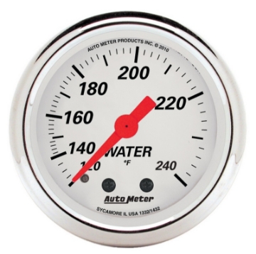 Picture of AutoMeter Gauge Water Temp 2-1-16in- 120-240 Deg- F Mech Arctic White