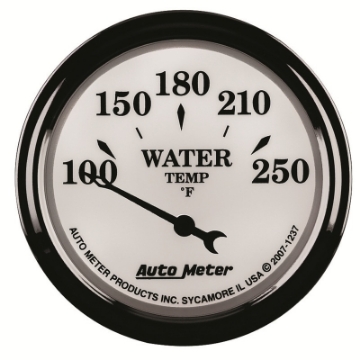Picture of AutoMeter Gauge Water Temp 2-1-16in- 250 Deg- F Elec Old Tyme White II