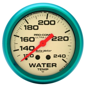 Picture of AutoMeter Gauge Water Temp 2-5-8in- 120-240 Deg- F Mech- Glow In The Dark Ultra-Nite