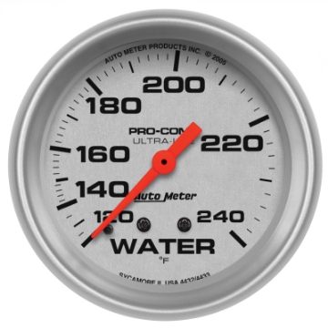 Picture of AutoMeter Gauge Water Temp 2-5-8in- 120-240 Deg- F Mechanical 12ft- Ultra-Lite