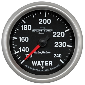 Picture of AutoMeter Gauge Water Temp 2-5-8in- 120-240 Deg- F Mechanical Sport-Comp II