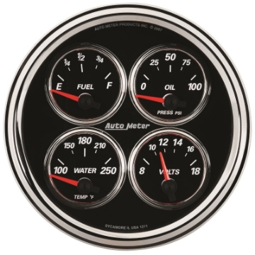 Picture of AutoMeter Gauge Quad 5in- 240 Ohme to 33 Ohmf Elec Designer Black II