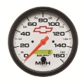 Picture of AutoMeter Gauge Speedometer 5in- 160MPH Elec- Programmable Chevy Red Bowtie White