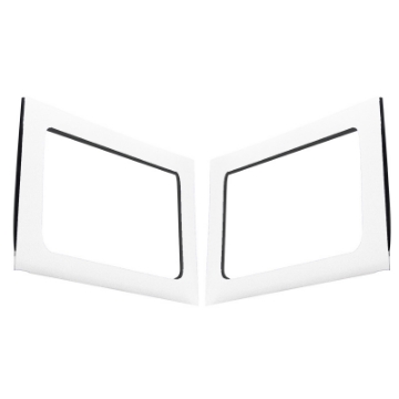 Picture of DEI 11-18 Jeep Wrangler JK 4-Door Boom Mat Rear Side Window Trim - 2 Piece - White