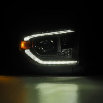 Picture of AlphaRex 14-21 Toyota Tundra LUXX-Series LED Proj Headlights Blk w-Actv Light & Seq- Sig + DRL