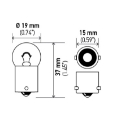 Picture of Hella Bulb 5007 12V 5W Ba15S B6 Sb
