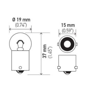 Picture of Hella Bulb 5008 12V 10W Ba15S B6 2