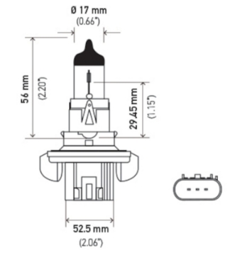 Picture of Hella Bulb H13 12V 60-55W P264T T4