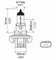 Picture of Hella Bulb H13 12V 60-55W P264T T4 +50 2