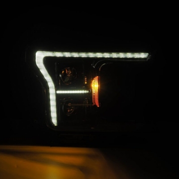 Picture of AlphaRex 18-20 Ford F-150 Req- Conv F150 w-LED LUXX LED Proj HL Alpha-Blk w-Actv Lt Seq Sig SB DRL