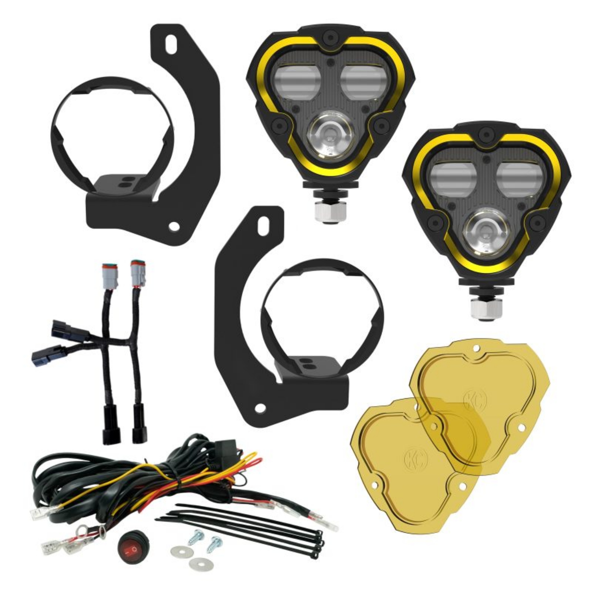 Picture of KC HiLiTES FLEX ERA 3 Dual Mode SAE Fog Lights - 2-Light Master Kit for Jeep JK-JL-JT Steel Bumpers