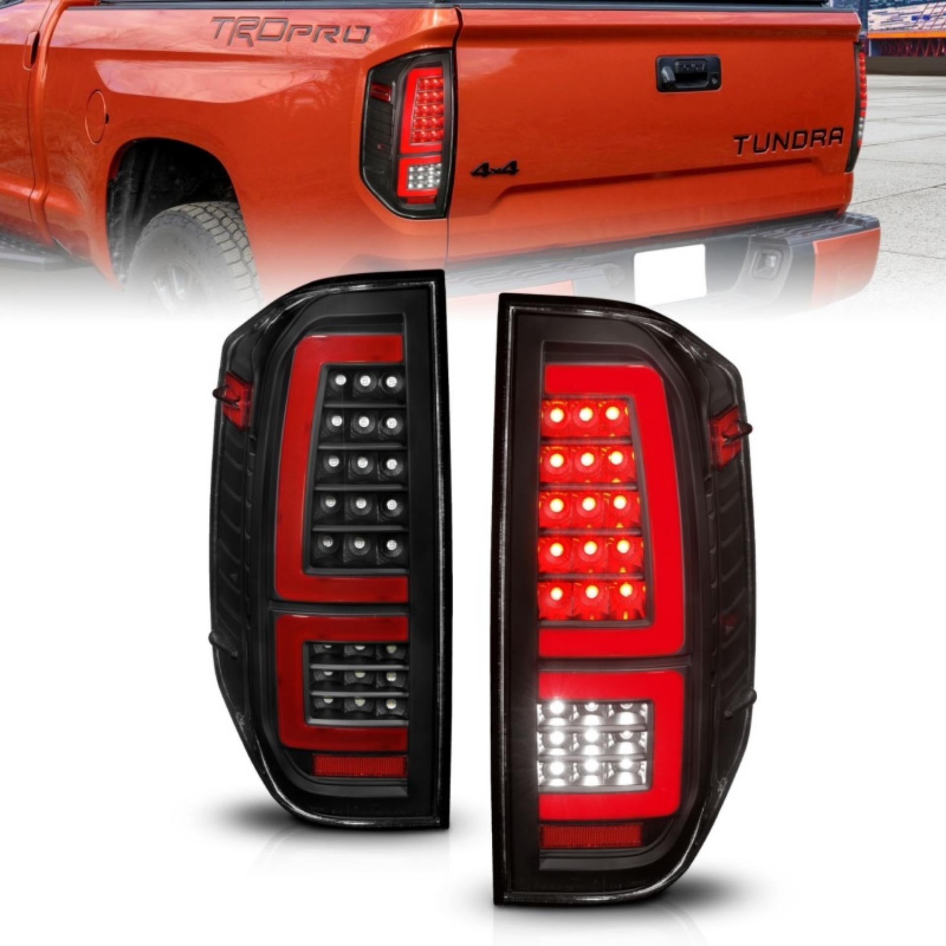 Picture of ANZO 2014-2021 Toyota Tundra LED Taillights Black Housing-Clear Lens