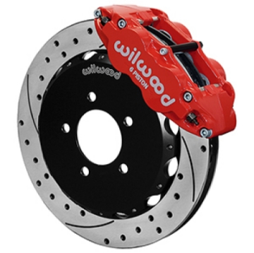 Picture of Wilwood 13-24 Honda Civic OEM 57mm Forged Narrow Superlite 6R Big Brake Front Brake Kit - Red