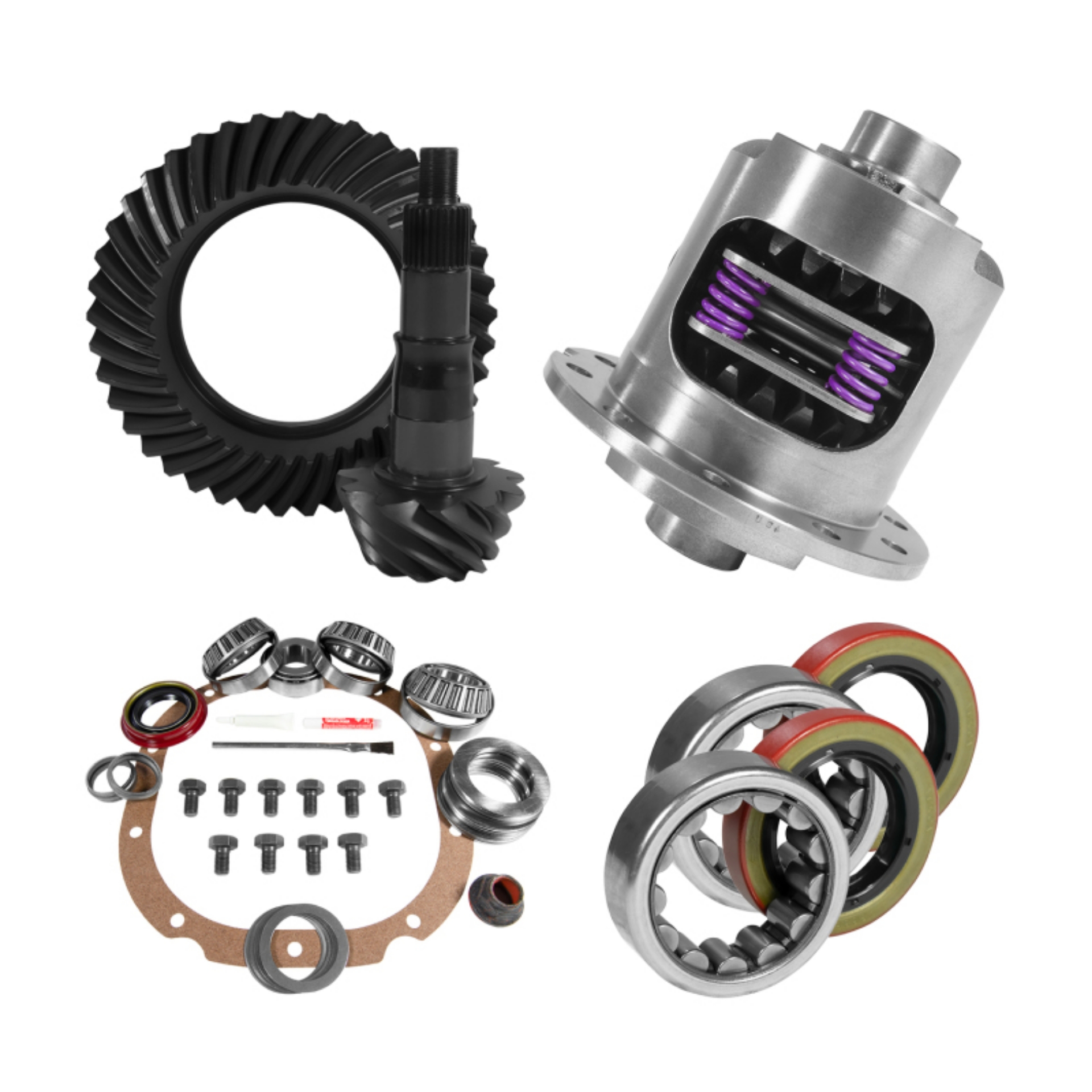 Picture of Yukon 8-8in Ford 3-31 Rear Ring & Pinion Install Kit 31 Spline Positraction 2-53in Axle Bearings