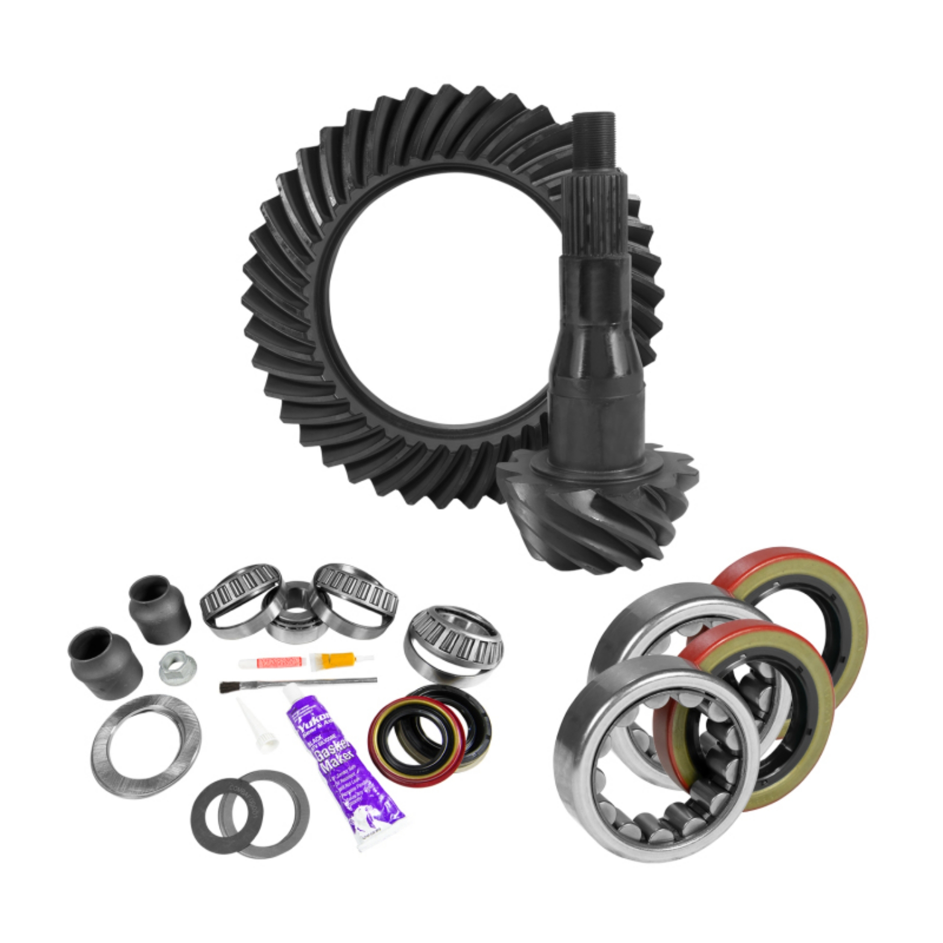 Picture of Yukon Gear 9-75in Ford 4-11 Rear Ring & Pinion Install Kit 2-53in OD Axle Bearings and Seal