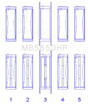 Picture of King Engine Bearings Ford 370-429-460 16V OHV Standard Size Crankshaft Main Bearing Set